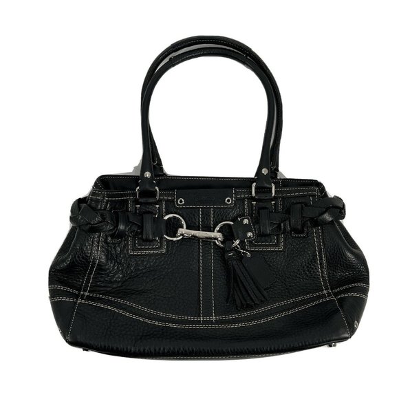 Coach Handbags - Coach Black Pebbled Leather Hampton Purse Bag F13084